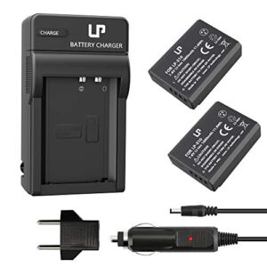 lp-e10 battery charger pack, lp 2-pack battery & charger, compatible with canon eos rebel t7, t6, t5, t3, t100, 4000d, 3000d, 2000d, 1500d, 1300d, 1200d, 1100d &more (not for t3i t5i t6i t6s t7i)