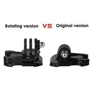 3 PCS 360 Degree Rotate Screw Swivel Mount Helmet Strap Buckle Adapter Holder Mount for GoPro 11/10/9/8/7/6/5 Black,Session 5/4 Action Cameras