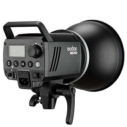 Godox MS300 Compact Studio Flash 300W 2.4G Wireless Monolight with 150W Modeling Lamp,Outstanding Power Output Stability,Anti-Preflash,Bowens Mount,5600±200K CCT,0.1～1.8S Recycle Time