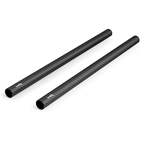 SmallRig 15mm Carbon Fiber Rod for 15mm Rod Support System (Non-Thread), 12 inches Long, Pack of 2 - 851