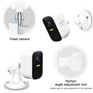 VOMENC Adjustment Wall Mount Holder Compatible with Eufycam 2c,Eufycam 2,Eufycam E and Other Eufycams Compatible Models，1/4" Screw Eufycam Wall Mounts (2PACK, White)