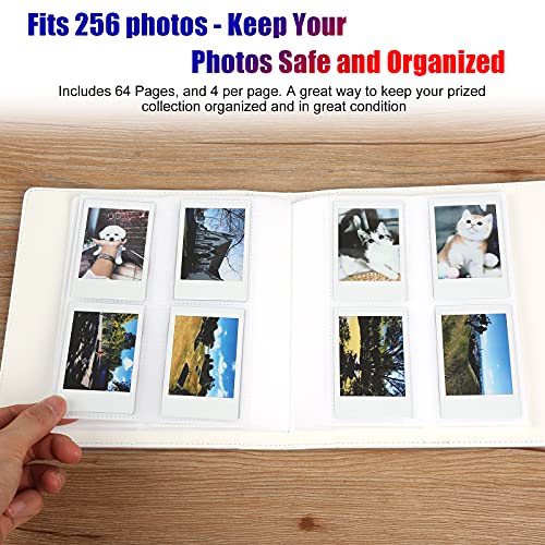 256 Pockets Photo Album for Fujifilm Instax 11 12 9 40 Mini Camera, Polaroid Camera, Photo Album for Fujifilm Instax Mini Evo Liplay 90 8 7+ Instant Camera, Polaroid HP Zink 2x3" Photos (Magic Silver)