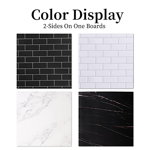 2-Sided 2 PCS Photo Backdrop Boards, Flat Lay Food Photography Background, Durable Waterproof Product Photography, 24x24 Inch, BEIYANG