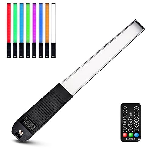 Portable LED Photography Light Wand, LUXCEO Handheld LED Video Light 1000 Lumens CRI 95+ USB Rechargeable with Remote Control, Carry Bag, Adjustable Color Temperature 3000K-6000K and 36 Colors