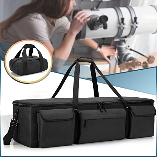 samdew Large Telescope Travel Bag, 40.8" Telescope Soft Case Bonus Accessory Bag & Dividers, Astronomical Telescope Carry Bag with Optical Tube & Tripod Buckles, Compatible with Celestron Telescope