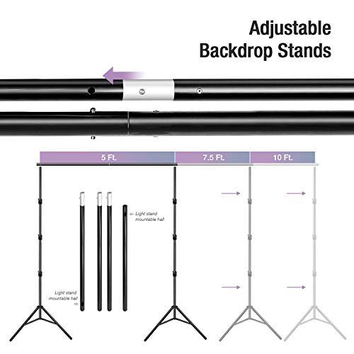 LimoStudio (Heavy Duty) 10 ft. Wide x 9.6 fit. Tall Backdrop Stands, High Stability with Thicker Pole Diameter, Adjustable Width & Length, Background Support System Kit with Accessories, AGG1114