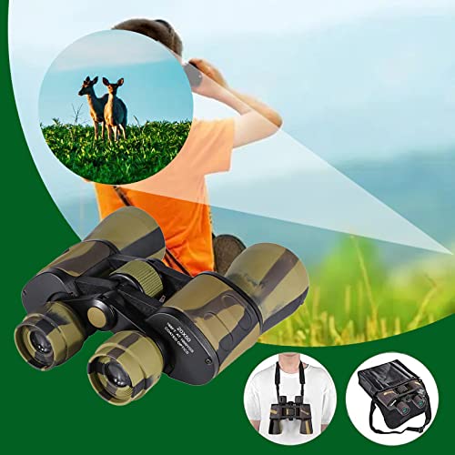 Binoculars for Adults 20x50 High Power Military Binoculars for Adults and Kids with Low Light Night Vision,Compact Waterproof Bird Watching Travel Hunting Stargazing BAK-4 Prism FMC Lens(Brown-1
