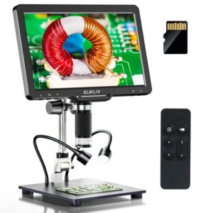 elikliv edm501 hdmi digital microscope with 10.1″ ips screen – 1200x coin magnifier video soldering microscope with 24mp sensor, view entire coin, tv/windows/mac compatible