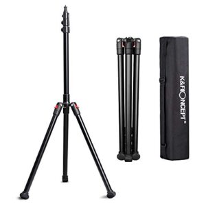 k&f concept 86.6 inch/7.2ft aluminium photography video tripod light stand for reflectors, softboxes, flash, strobe lights, umbrellas, compact lightweight travel lighting stands with carry case