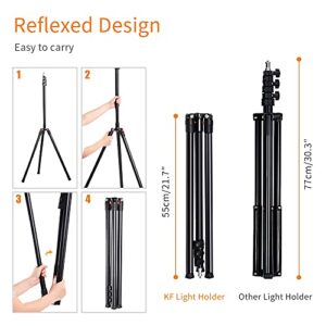 K&F Concept 86.6 inch/7.2ft Aluminium Photography Video Tripod Light Stand for Reflectors, Softboxes, Flash, Strobe Lights, Umbrellas, Compact Lightweight Travel Lighting Stands with Carry Case