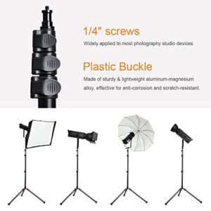 K&F Concept 86.6 inch/7.2ft Aluminium Photography Video Tripod Light Stand for Reflectors, Softboxes, Flash, Strobe Lights, Umbrellas, Compact Lightweight Travel Lighting Stands with Carry Case