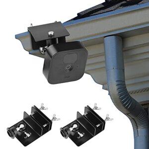 gutter mount for all-new blink outdoor & blink xt / xt2 camera, adjustable weatherproof aluminum alloy mount bracket for blink home security system (2 pack, black)