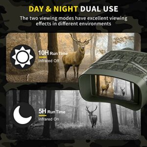 Fvtga Night Vision Goggles - 4K Night Vision Binoculars for Adults, 3'' Digital Infrared Night Vision can Save Photo and Video with 32GB Memory Card & Rechargeable Lithium Battery, Camouflage