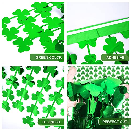 LOLStar 3 Pack St. Patrick's Day Foil Fringe Curtains Lucky St Patricks Day Party Decorations 3.3 x 6.6 ft Shamrock Tinsel Curtain Photo Prop Backdrop Streamer Backdrop for Irish Party Decoration