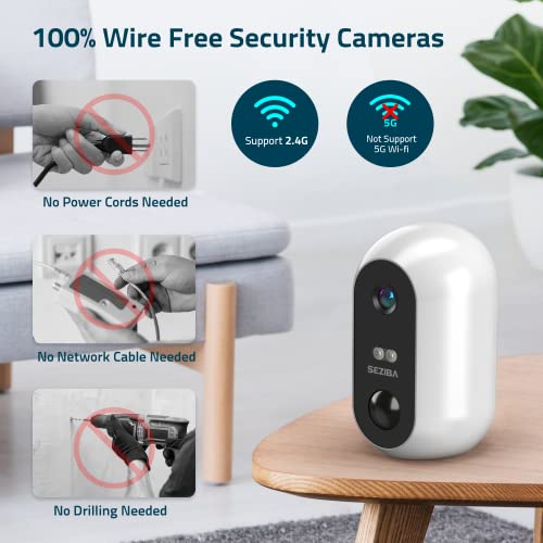 Battery Security Cameras Wireless Outdoor,1080P HD Night Vision for Home Security System 5200mAh Rechargeable WiFi Video Surveillance Camera with PIR Motion Sensor,IP65,Two-Way Audio, Cloud/SD Storage