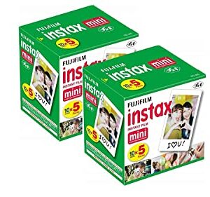 Fujifilm Instax Mini Instant Film, 10 Sheets of 5 Pack × 2 (100 Sheets)