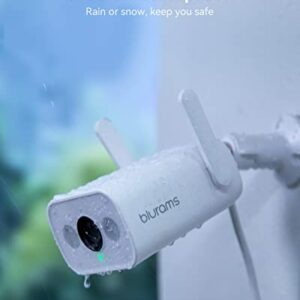 blurams Security Camera Outdoor, 3MP Outdoor Camera w/Color Night Vision, Two-Way Audio, IP66 Weatherproof and Spotlight Siren Alarm, Compatible with Alexa&Google Assistant