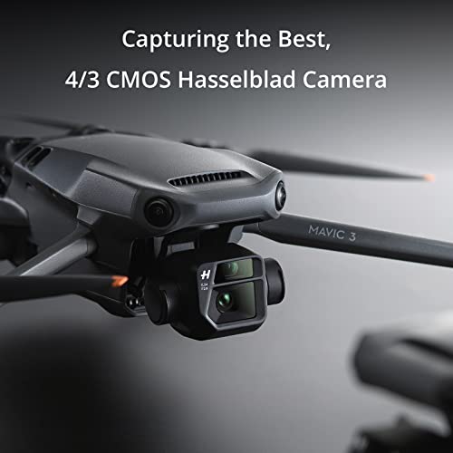 DJI Mavic 3 Fly More Combo, Drone with 4/3 CMOS Hasselblad Camera, 5.1K Video, Omnidirectional Obstacle Sensing, 46 Mins Flight, Advanced Auto Return, with DJI RC-N1, Two Extra Batteries, Gray