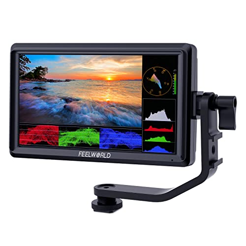 FEELWORLD FW568 V3 6 inch DSLR Camera Field Monitor with Waveform LUTs Video Peaking Focus Assist Small Full HD 1920x1080 IPS with 4K HDMI 8.4V DC Input Output Include Tilt Arm