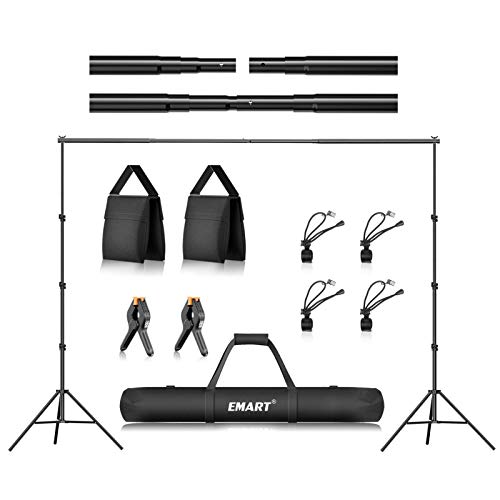 EMART 8.5 x 10 ft Photo Backdrop Stand, Adjustable Photography Muslin Background Support System Stand for Photo Video Studio