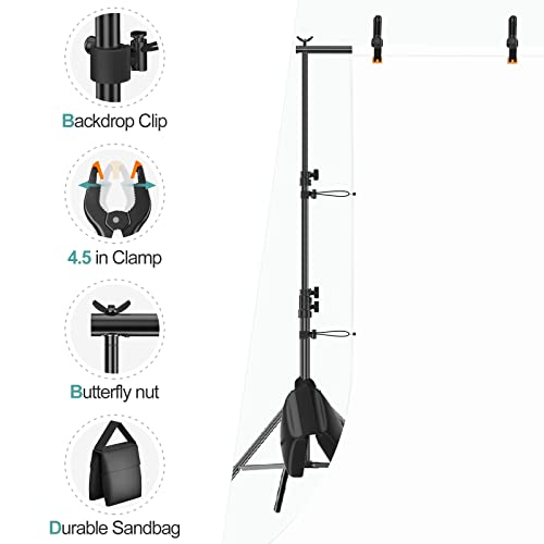 EMART 8.5 x 10 ft Photo Backdrop Stand, Adjustable Photography Muslin Background Support System Stand for Photo Video Studio