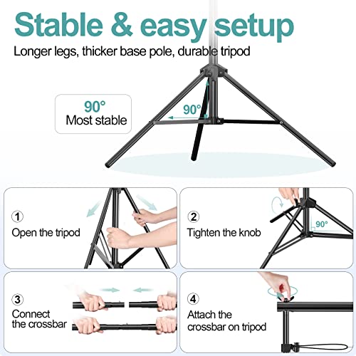 EMART 8.5 x 10 ft Photo Backdrop Stand, Adjustable Photography Muslin Background Support System Stand for Photo Video Studio