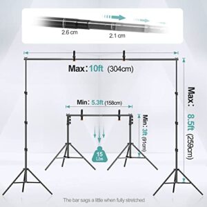 EMART 8.5 x 10 ft Photo Backdrop Stand, Adjustable Photography Muslin Background Support System Stand for Photo Video Studio