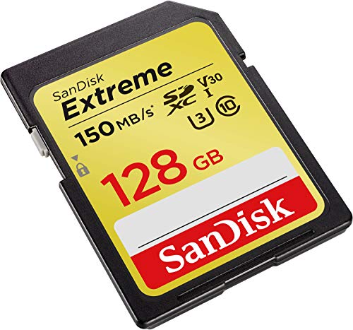 SanDisk 128GB Extreme SDXC UHS-I Memory Card - 150MB/s, C10, U3, V30, 4K UHD, SD Card - SDSDXV5-128G-GNCIN