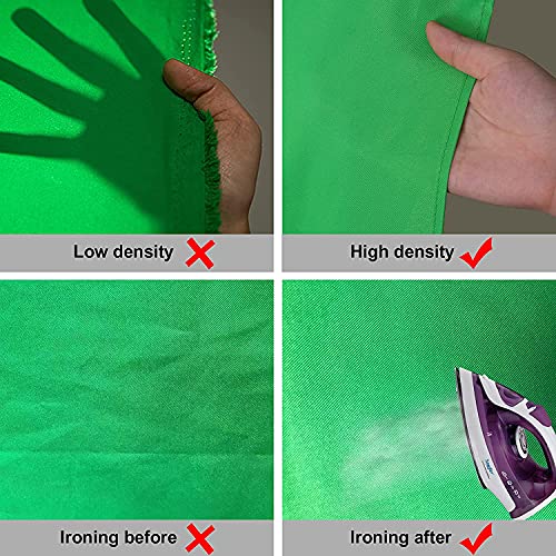 10 X 7 FT Green Screen Backdrop for Photography, Chromakey Virtual GreenScreen Background Sheet for Zoom Meeting, Cloth Fabric Curtain with 4 Clamps for YouTube Video Studio Calls Streaming Gaming VR