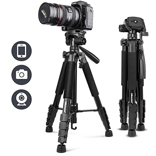 UBeesize 67” Camera Tripod with Travel Bag, Cell Phone Tripod with Wireless Remote and Phone Holder, Compatible with All Cameras, Cell Phones, Projector, Webcam, Spotting Scopes