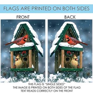 Toland Home Garden 100558 Cardinals In Snow Winter Flag 28x40 Inch Double Sided Winter Garden Flag for Outdoor House Flag Yard Decoration