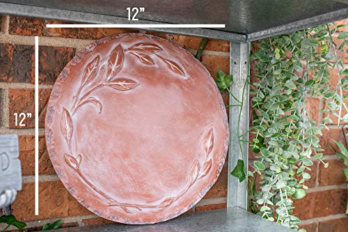 NAT & Jules Leaves Red Terracotta 12 inch Resin Stone Decorative Stepping Stone