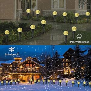 20 Led 22.15 ft Solar Outdoor Fairy Lights with 8 Modes, 20 in 1 Warm Light Globe Waterproof Stake Lights, Mini Crystal Bubble Decorative Lights for Valentines Day Yard Pathway Patio Party Wedding