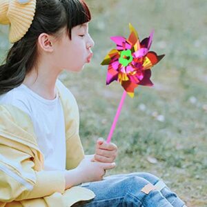 Plastic Rainbow Pinwheel,Windmill Party Pinwheels DIY Pinwheels Set for Kids Toy Garden Lawn Party Decor (100)