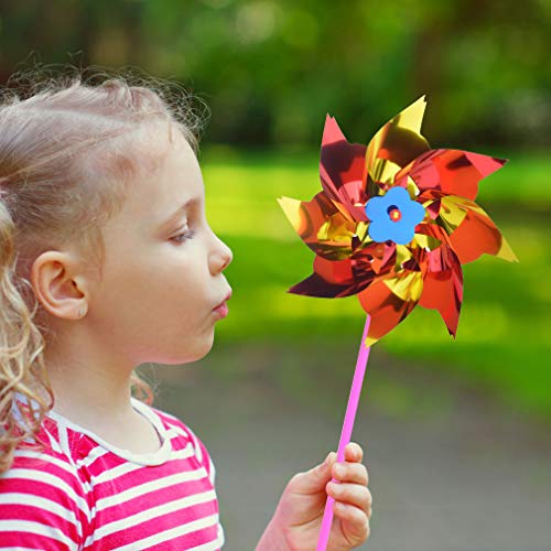 Plastic Rainbow Pinwheel,Windmill Party Pinwheels DIY Pinwheels Set for Kids Toy Garden Lawn Party Decor (100)