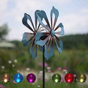 solar wind spinners for yard and garden,(59”height) garden sculptures & statues,wind sculptures & spinners,windmills for the yard garden
