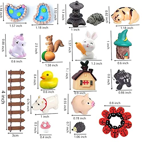 HYG Miniature Fairy Garden Accessories, Including Fairy Garden Animals, Mini Garden Houses and DIY Fairy Garden