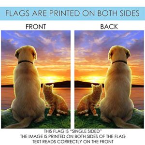 Toland Home Garden 1112153 Sunset Pals Cat Flag 12x18 Inch Double Sided Cat Garden Flag for Outdoor House Dog Flag Yard Decoration