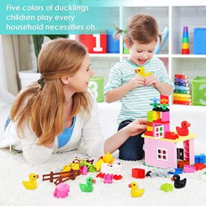 100 Pcs Mini Resin Duck, Miniature Tiny Ducks Micro Fairy Garden Landscape Aquarium Dollhouse Ornament for Potted Plants Decoration, DIY Slime, Home Decorations, Christmas Accessories(5 Colors)