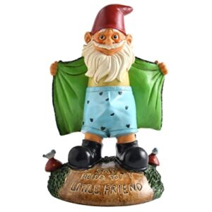 noa store funny naughty garden gnome statue | outdoor decor | fall winter halloween christmas decorations for yard art , patio, lawin, doorsteps, housewarming garden gift – 9.5 inches
