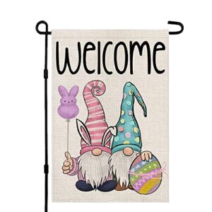 crowned beauty easter garden flag 12×18 inch double sided small welcome gnomes egg outside vertical holiday yard flag