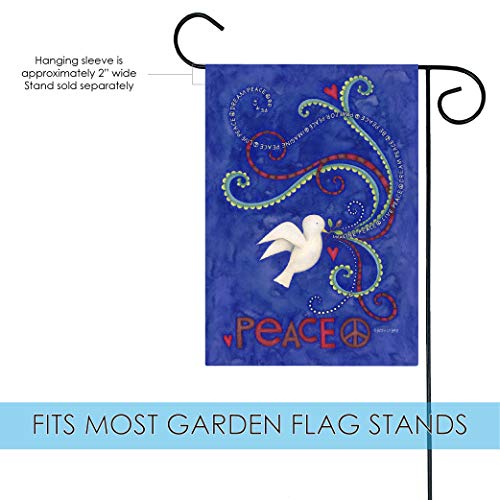 Toland Home Garden 119635 Peace Dove Bird Flag 12x18 Inch Double Sided Bird Garden Flag for Outdoor House Heart Flag Yard Decoration