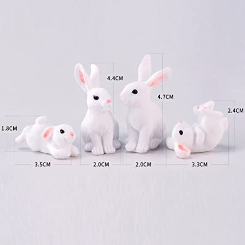 Amosfun Miniature Resin Rabbit Figurines Fairy Garde Miniature Ornament Moss Landscape DIY Crafts Plant Pots Figurine for Garden Easter Decor 12pcs (Random Style)