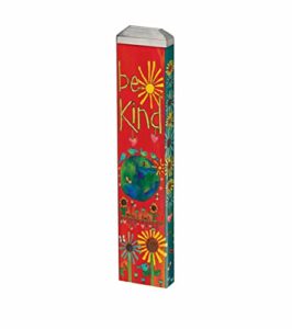 studio m be kind 13″ mini art pole small decorative indoor/outdoor garden post, great gift, stake included for easy installation, no digging necessary – made in the usa