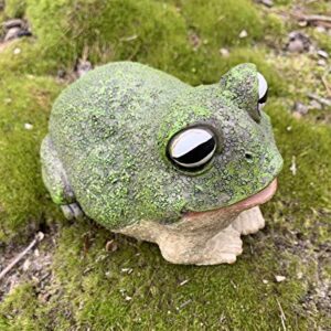 Top Brass Chunky Frog Key Hider Figurine - Cute Toad Garden Statue with Secret Compartment - Indoor / Outdoor