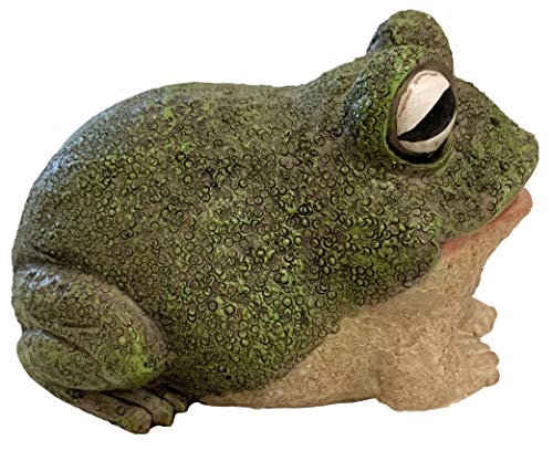 Top Brass Chunky Frog Key Hider Figurine - Cute Toad Garden Statue with Secret Compartment - Indoor / Outdoor