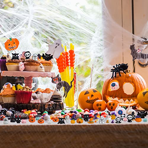 30 Pcs Halloween Fairy Garden Set Miniature Mini Resin Pumpkin Ghost Ornaments Halloween Garden Decoration for Halloween Party Favors Bag Fillers Outdoor Home Garden Decoration