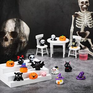 30 Pcs Halloween Fairy Garden Set Miniature Mini Resin Pumpkin Ghost Ornaments Halloween Garden Decoration for Halloween Party Favors Bag Fillers Outdoor Home Garden Decoration