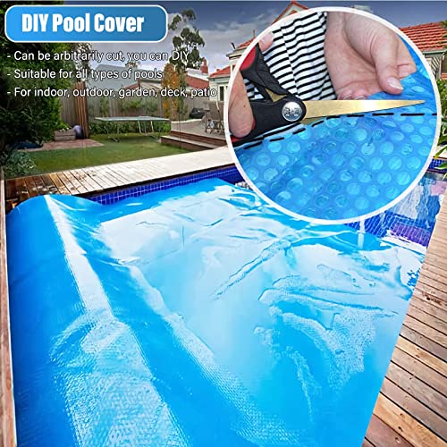 LSMKKA Solar Cover for Swimming Pool, 10 Ft 12 16 Feet Bubble Tarpaulin Heavy Duty Thermal Blanket Rectangular, Outdoor Garden Frame Pool Rainproof Cloth (Size : 320x710cm(10.4ftx23.3ft))