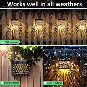 TIJNN Solar Deck Lights-4 Pack IP65 Waterproof, LED Landscape Lighting Solar Outdoor Light Solar Garden Light, Patio, Backyard, Patio - Iron Black